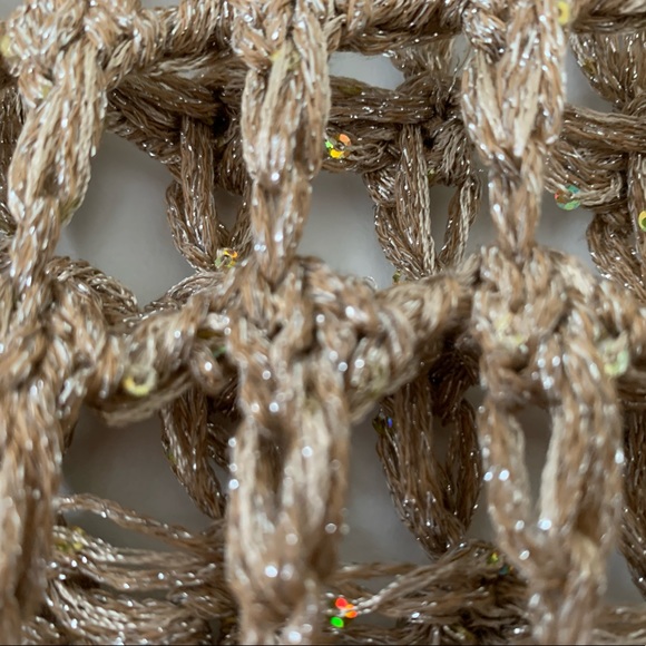 Crochet hollow knit sequinned crop top S/M - Picture 7 of 10